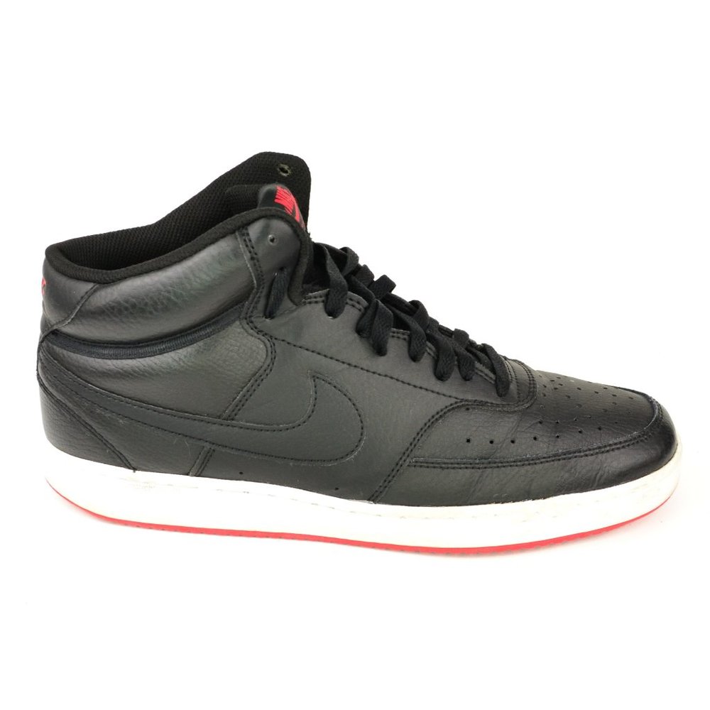 Nike Court Vision Mid Men's Size 11.5 Black & Red Leather Athletic Sneakers